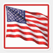 Patriotic American Flag Square Sticker (Vorderseite)