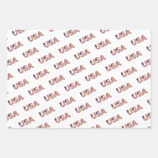 Patriotic American Flag Star Streifen Red White Bl Geschenkpapier Set (Vorderseite 3)