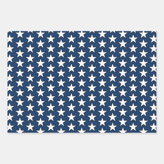 Patriotic American Flag Star Streifen Red White Bl Geschenkpapier Set (Vorderseite)
