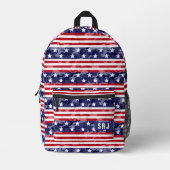 Patriotic American Flag Stars Stripes Camouflage Bedruckter Rucksack (Vorderseite)