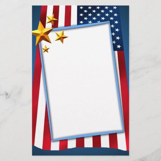 Patriotic American Flag Stationery Briefpapier (Vorderseite)