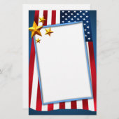Patriotic American Flag Stationery Briefpapier (Vorne/Hinten)