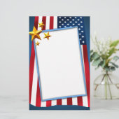 Patriotic American Flag Stationery Briefpapier (Stehend Vorderseite)