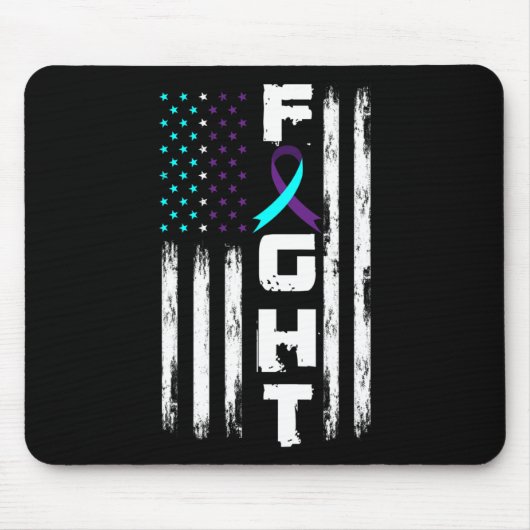 Patriotic American Flag Suicide Prevention Awar Mousepad (Vorne)