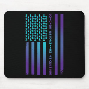 Patriotic American Flag Suicide Prevention Awar Mousepad