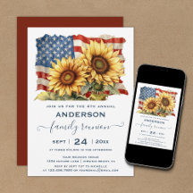 Patriotic American Flag Sunflower Family Wiederseh