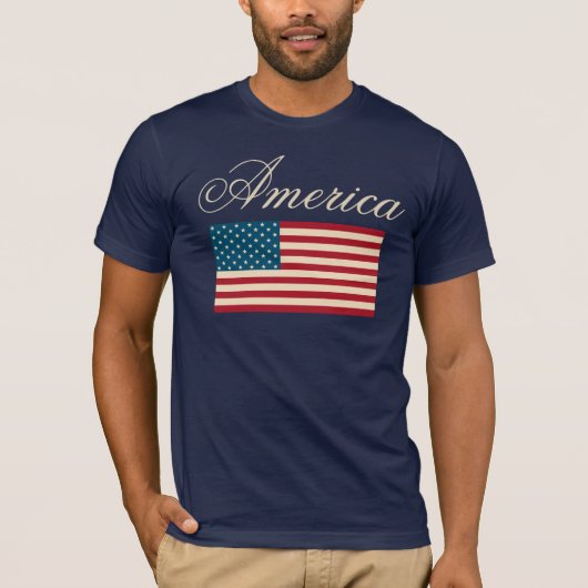 Patriotic American Flag T - Shirt Shirt Top-Gesche (Vorderseite)