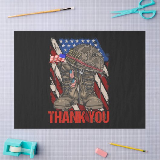 Patriotic American Flag Thank You Seidenpapier (Basteln)