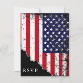 Patriotic American Flag UAWG Response RSVP Karte (Vorderseite)