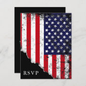 Patriotic American Flag UAWG Response RSVP Karte (Vorne/Hinten)