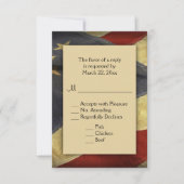 Patriotic American Flag UAWG with Menu Choice RSVP Karte (Vorderseite)