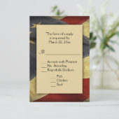 Patriotic American Flag UAWG with Menu Choice RSVP Karte (Stehend Vorderseite)