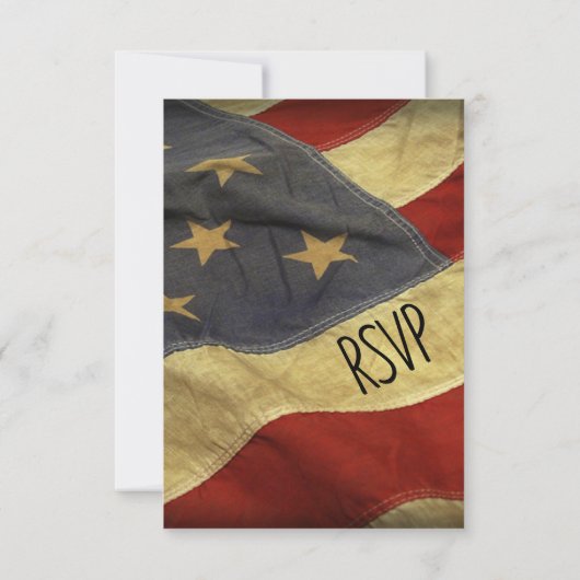 Patriotic American Flag UAWG with Menu Choice RSVP Karte (Rückseite)