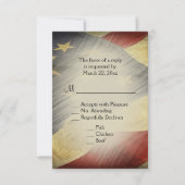 Patriotic American Flag UAWG with Menu Choice RSVP Karte (Vorderseite)