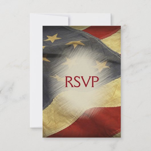 Patriotic American Flag UAWG with Menu Choice RSVP Karte (Rückseite)