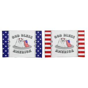 Patriotic American Flag USA Maltese Dog - Niedlich Kissenbezug
