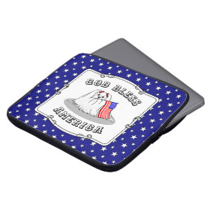Patriotic American Flag USA Maltese Dog - Niedlich Laptopschutzhülle