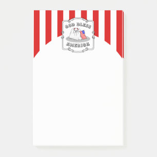 Patriotic American Flag USA Maltese Dog - Niedlich Post-it Klebezettel