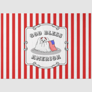 Patriotic American Flag USA Maltese Dog - Niedlich Seidenpapier