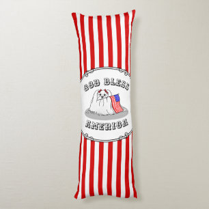 Patriotic American Flag USA Maltese Dog - Niedlich Seitenschläferkissen
