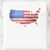 Patriotic American Flag USA Map Rechteckiger Aufkleber (Tasche)