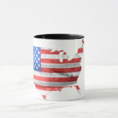 Patriotic American Flag USA Map Tasse (Zentrum)