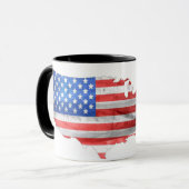 Patriotic American Flag USA Map Tasse (Vorderseite Links)