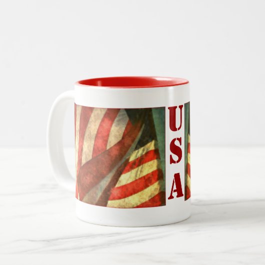Patriotic American Flag USA Tasse (Vorderseite Links)