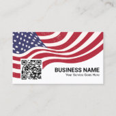 Patriotic American Flag Veteran Service QR Code Visitenkarte (Vorderseite)