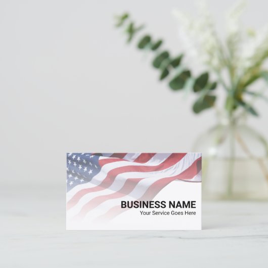 Patriotic American Flag Veteran Service Visitenkarte (Stehend Vorderseite)