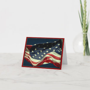 Patriotic American Flag Veterans Day Notecard Dankeskarte
