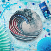Patriotic American Flag Wave Pappteller (Party)