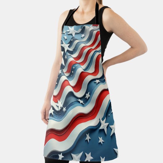 Patriotic American Flag Wave Schürze (InSitu)