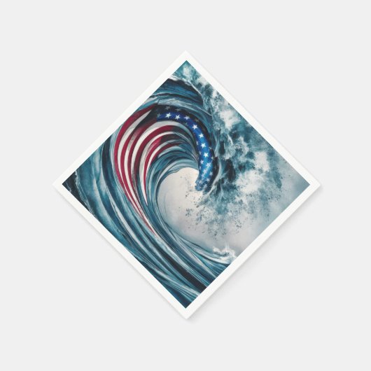 Patriotic American Flag Wave Serviette (Ecke)