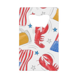 Patriotic American Flags Red Lobsters Beers Stars Geldbeutel Flaschenöffner
