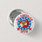 Patriotic American Foxhound Button (Vorne & Hinten)