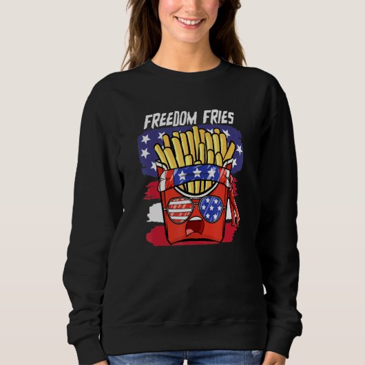 Patriotic American Freedomm Fries 4. Juli USA Sweatshirt (Vorderseite)