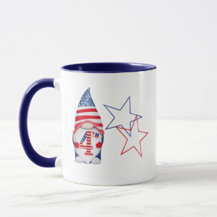 Patriotic American Gnome USA rot, weiß und blau Tasse