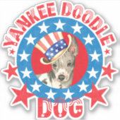 Patriotic American Hairless Terrier Vinyl Sticker (Vorderseite)