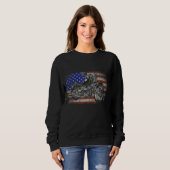 Patriotic American Motorrad Rider Gift US Flag B Sweatshirt (Vorne ganz)