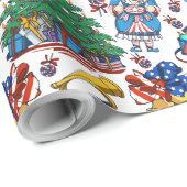 Patriotic American Nutcracker Pattern Geschenkpapier (Rolleneckpunkt)