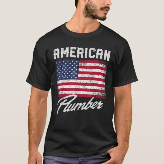 Patriotic American Plumber USA Flag the Men T-Shirt (Vorderseite)