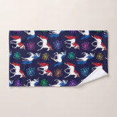 Patriotic American Red White Blue Unicorns Badhandtuch Set (Handtuch)