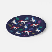 Patriotic American Red White Blue Unicorns Pappteller (Schrägansicht)