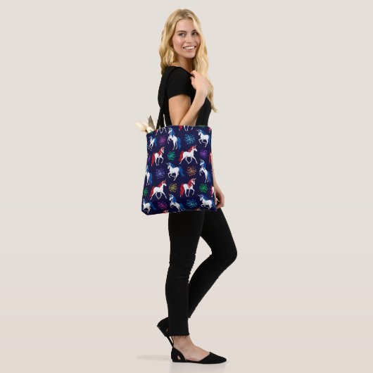 Patriotic American Red White Blue Unicorns Tasche (Am Model)