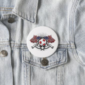 Patriotic American Soccer Design USA Flag Football Button