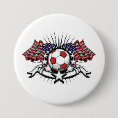 Patriotic American Soccer Design USA Flag Football Button (Vorderseite)