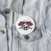Patriotic American Soccer Design USA Flag Football Button (Beispiel)