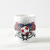 Patriotic American Soccer Design USA Flag Football Kaffeetasse (Mittel)