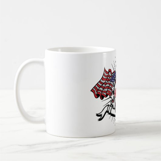 Patriotic American Soccer Design USA Flag Football Kaffeetasse (Links)